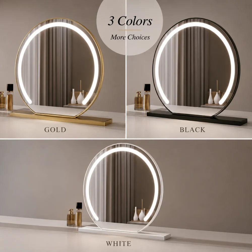 Make-up Spiegel met 15x Vergroting LED Verlichting 360° Draaibaar Touchbediening Dimbaar Bureau Kaptafel | Sansoti