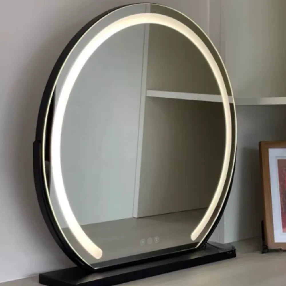 Make-up Spiegel met 15x Vergroting LED Verlichting 360° Draaibaar Touchbediening Dimbaar Bureau Kaptafel | Sansoti
