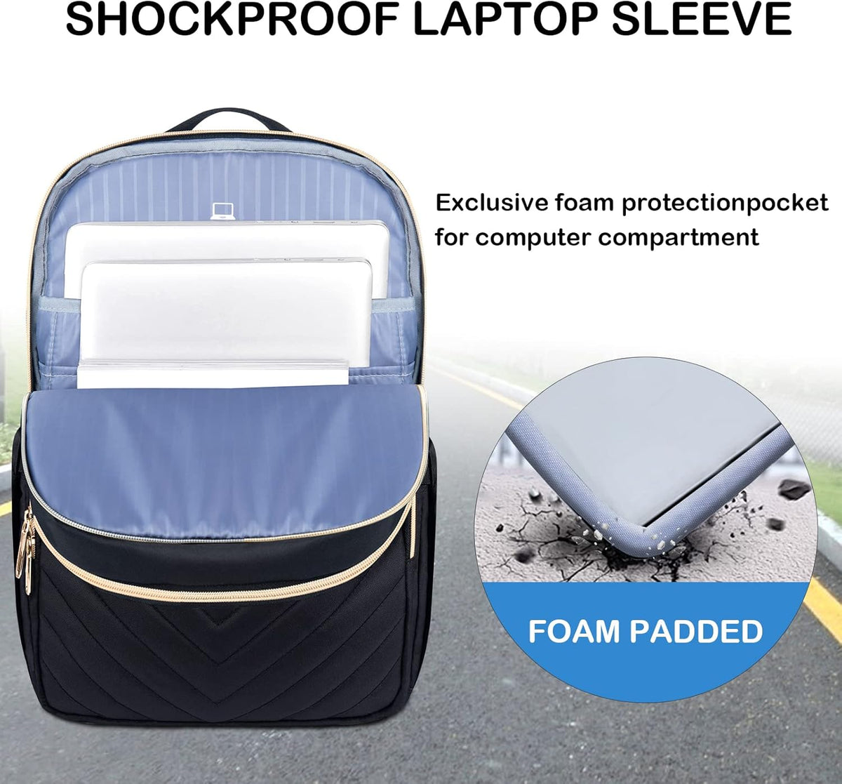 Laptoptasche mit USB-Ladeanschluss 15,6 Zoll Wasserabweisender Rucksack für Arbeit Schule Reisen Studium Alltag | Sansoti
