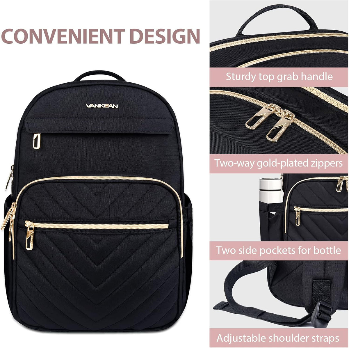 Laptoptasche mit USB-Ladeanschluss 15,6 Zoll Wasserabweisender Rucksack für Arbeit Schule Reisen Studium Alltag | Sansoti