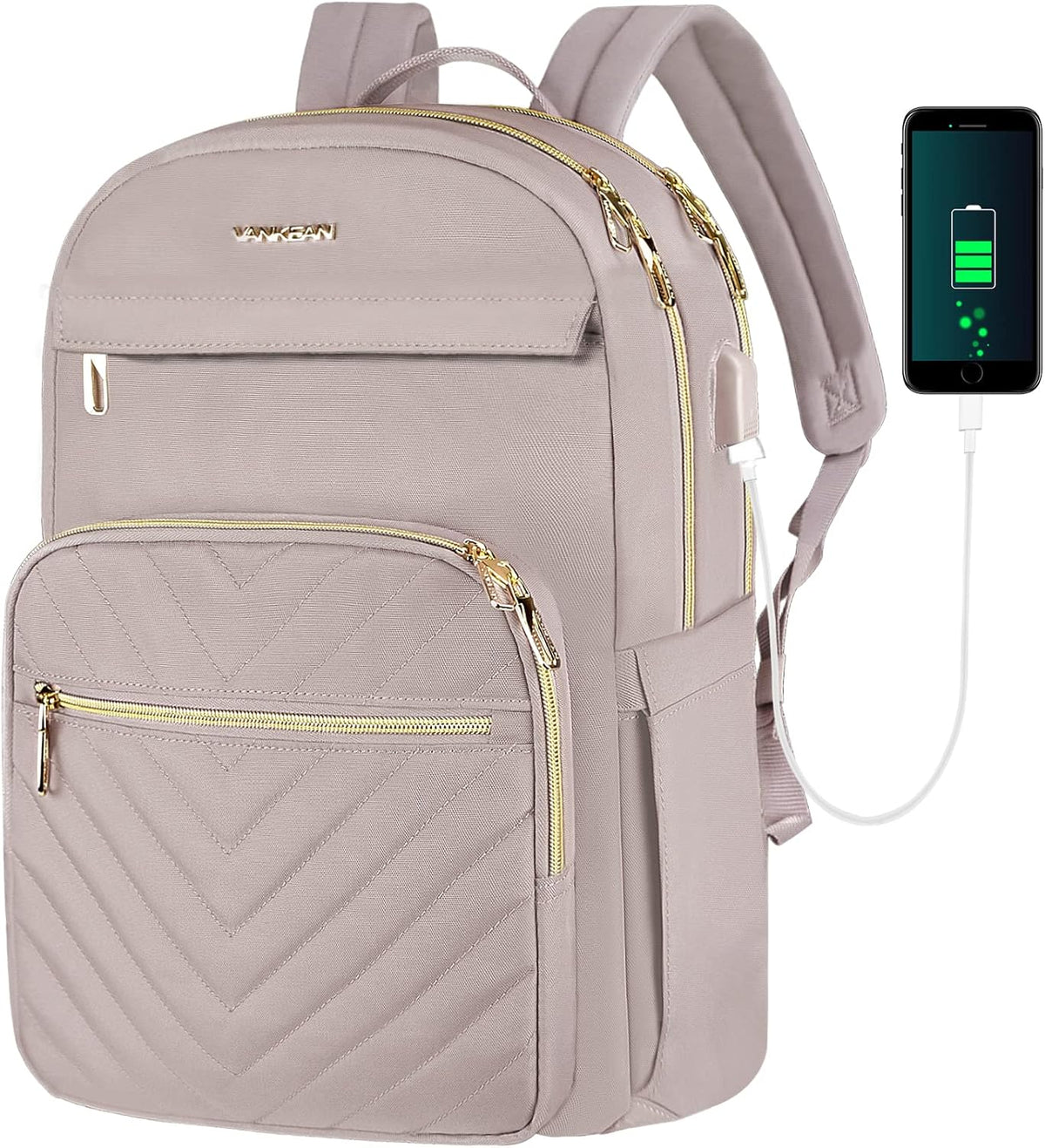 Laptoptasche mit USB-Ladeanschluss 15,6 Zoll Wasserabweisender Rucksack für Arbeit Schule Reisen Studium Alltag | Sansoti