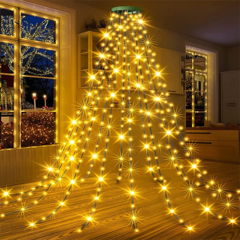LED Waterfall Christmas Tree Lights Hanging Curtain Lights Dimmable with Remote Control Timer for Holidays | Sansoti