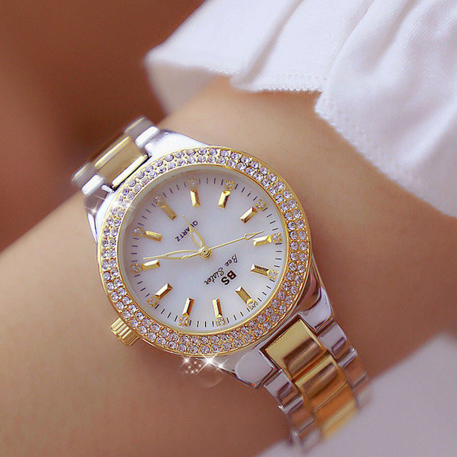 Women's Quartz Watch Stainless Steel Water-Resistant Round Design Elegant Wristwatch for Everyday Use | Sansoti