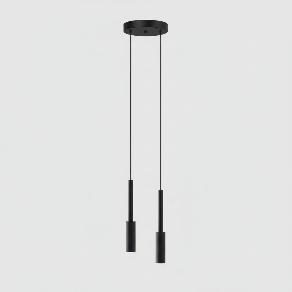 Cylindryczna lampa spotowa - żyrandol z metalu, ściemnialna, LED, do klatki schodowej i holu, regulowana, nowoczesny design, 1-30 punktów świetlnych | Sansoti