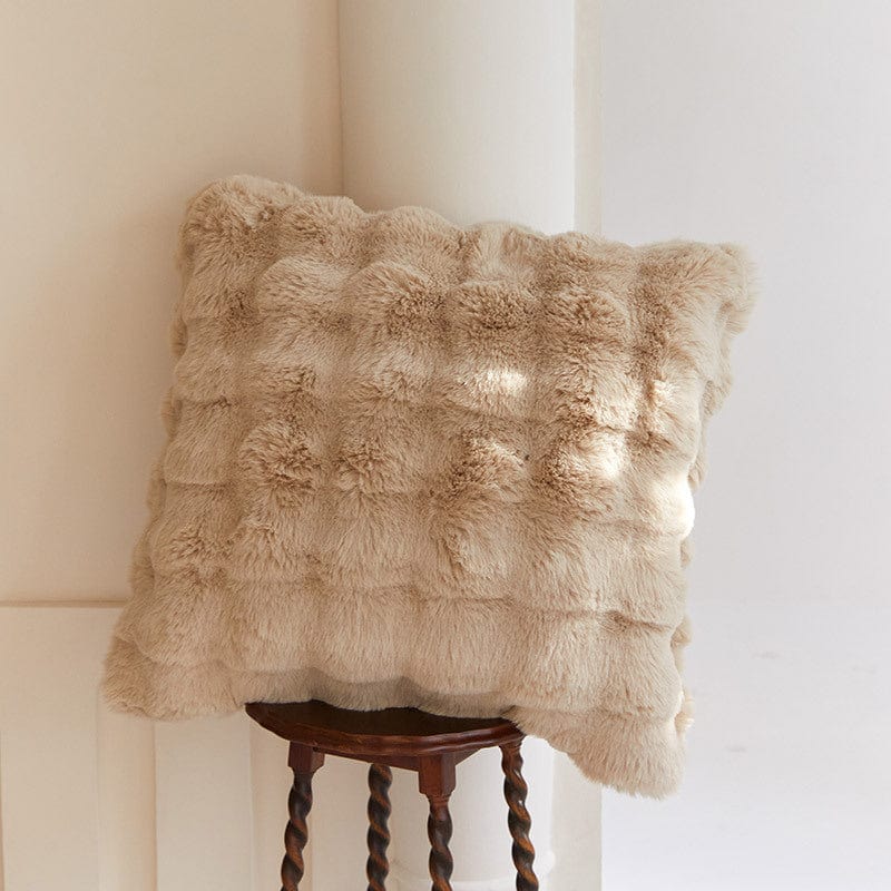 Zachte Imitatiebont Kussenhoes voor Bank en Bed – Luxe Pluche Sierkussen – Warm en Decoratief | Sansoti