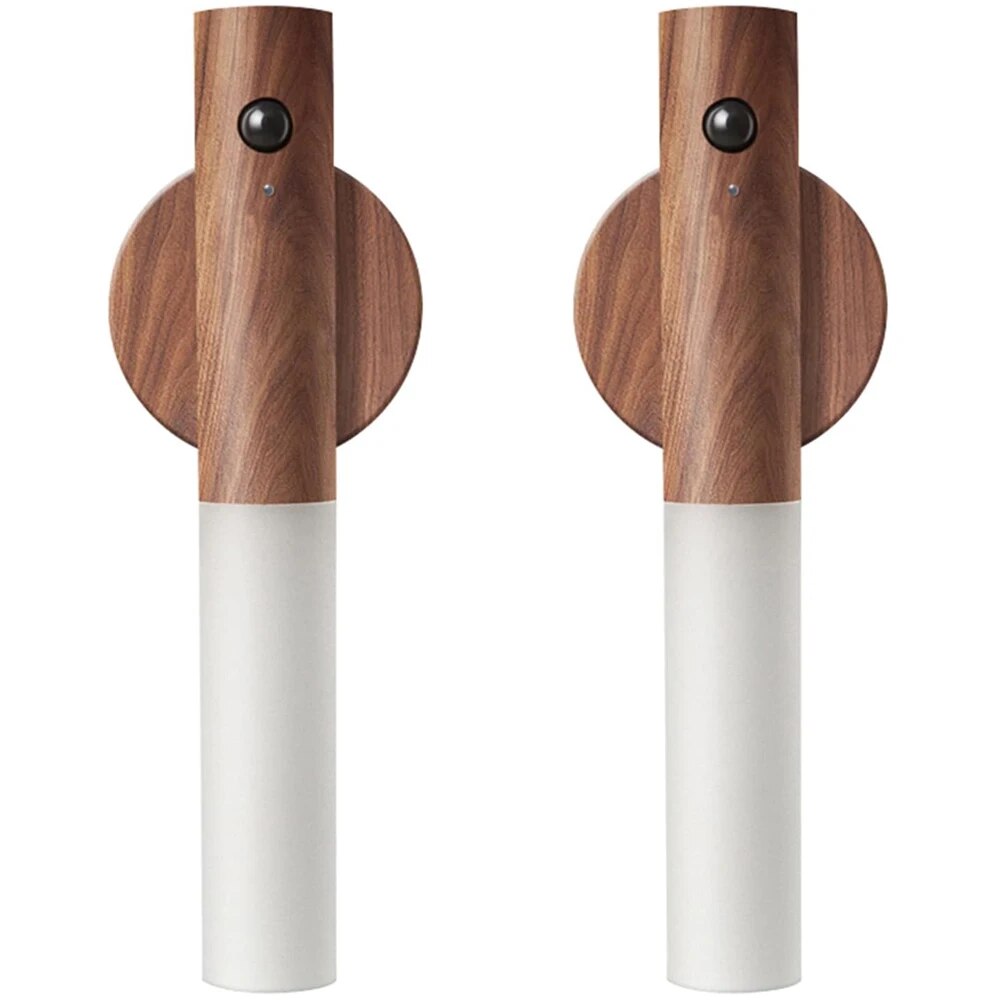 Houten Nachtlampje met Bewegingssensor – Oplaadbaar LED-Nachtlicht voor Slaapkamer, Gang & Toilet – Warmwit Licht Hout | Sansoti