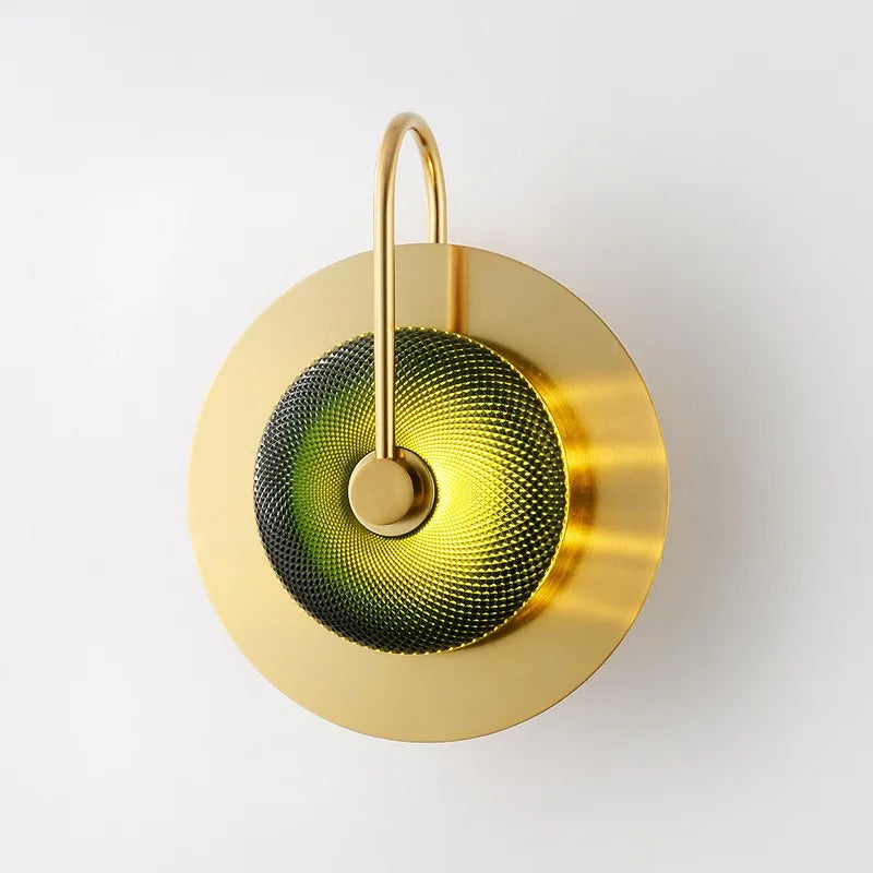 Messing Wandlamp met Glazen Kap - Modern Scandinavisch Design - Groen & Helder Glas - 2 & 3-Lichtpunt Opties | Sansoti