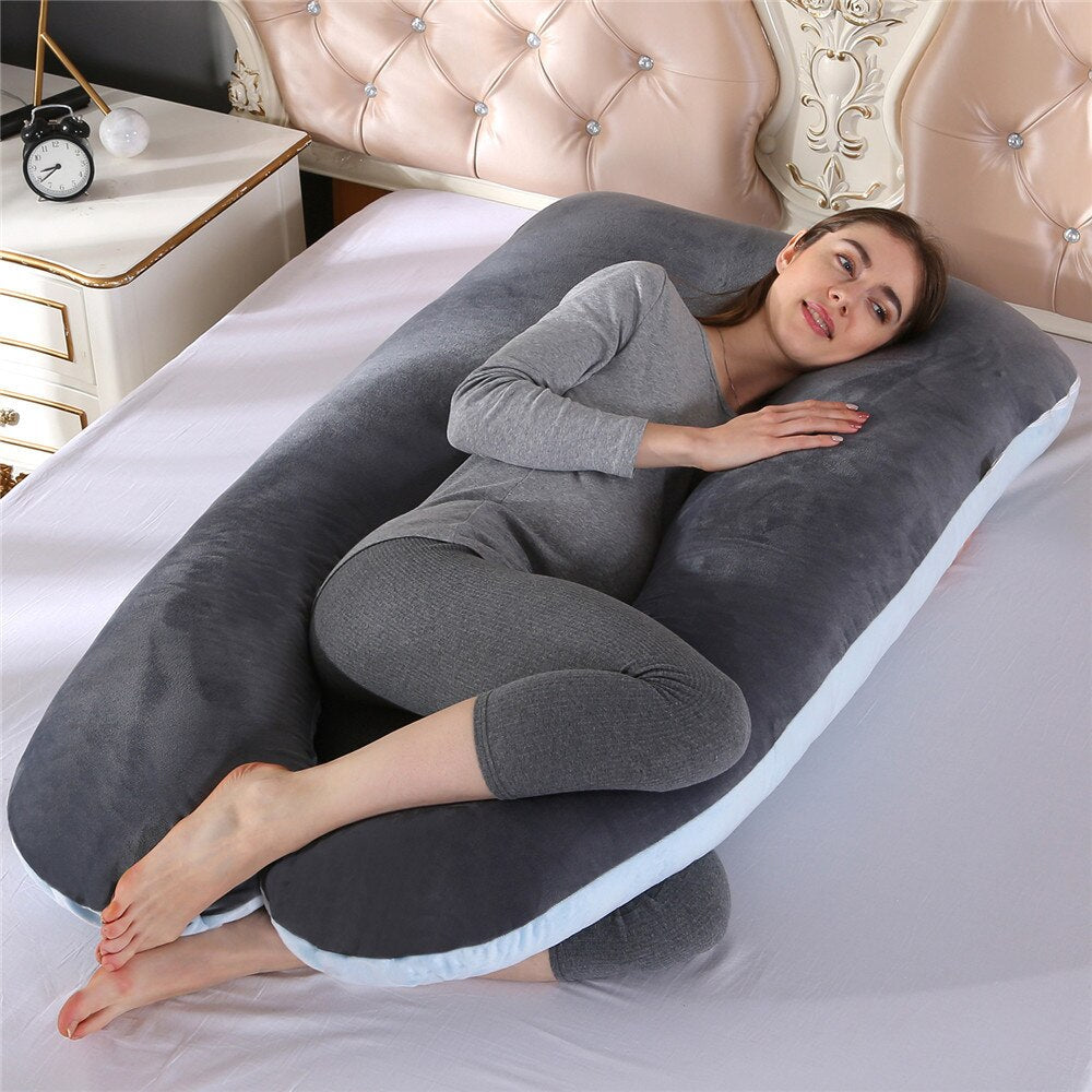 Zijligger Lichaamskussen 130x70cm Ergonomisch Zwangerschap Rugpijn Comfort Katoen Slaaphouding Ondersteuning | Sansoti