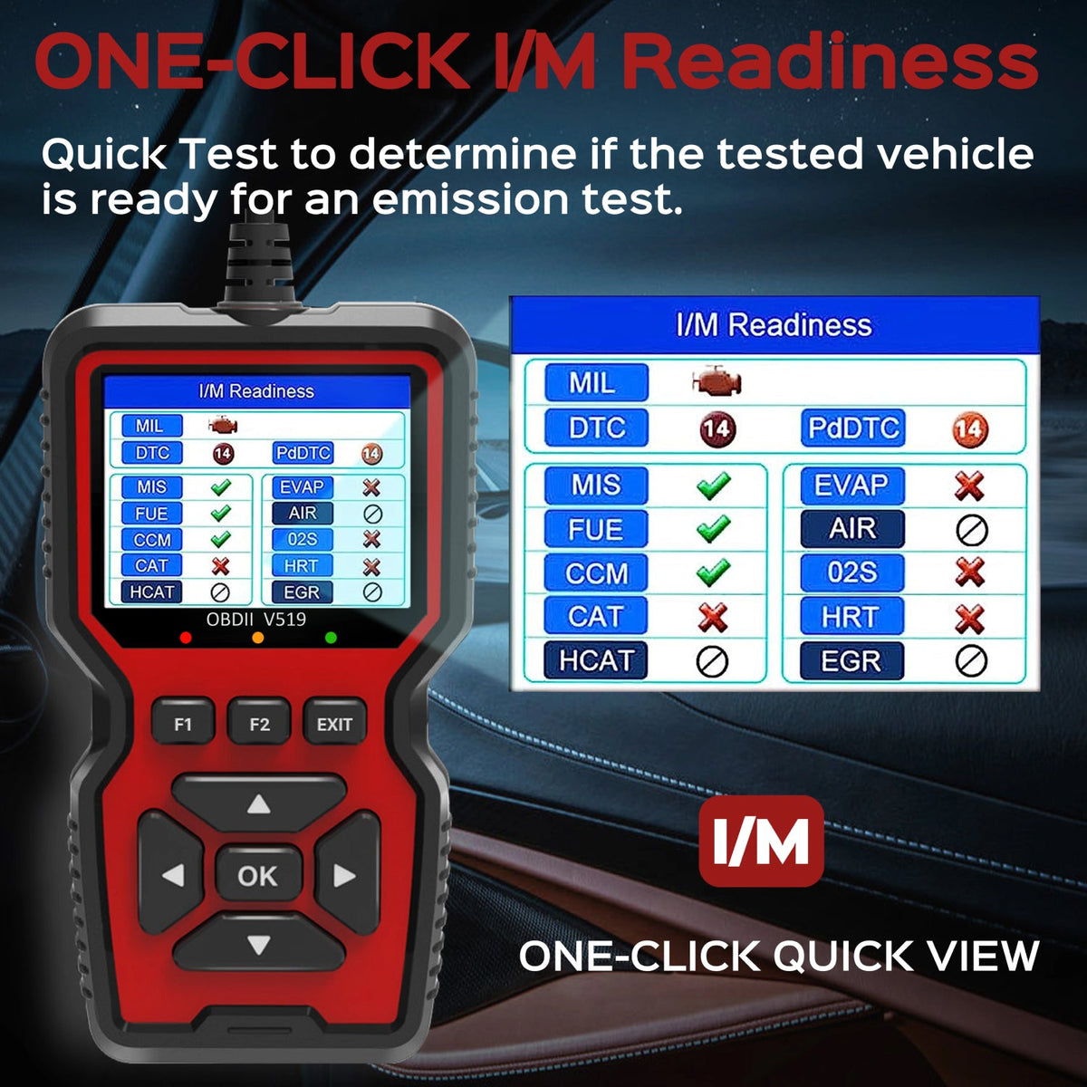 OBD2-Fahrzeugdiagnosetester mit Farbdisplay, Live-Datenüberwachung und Fehlercodeauslesung für Autos und Motorräder | Sansoti