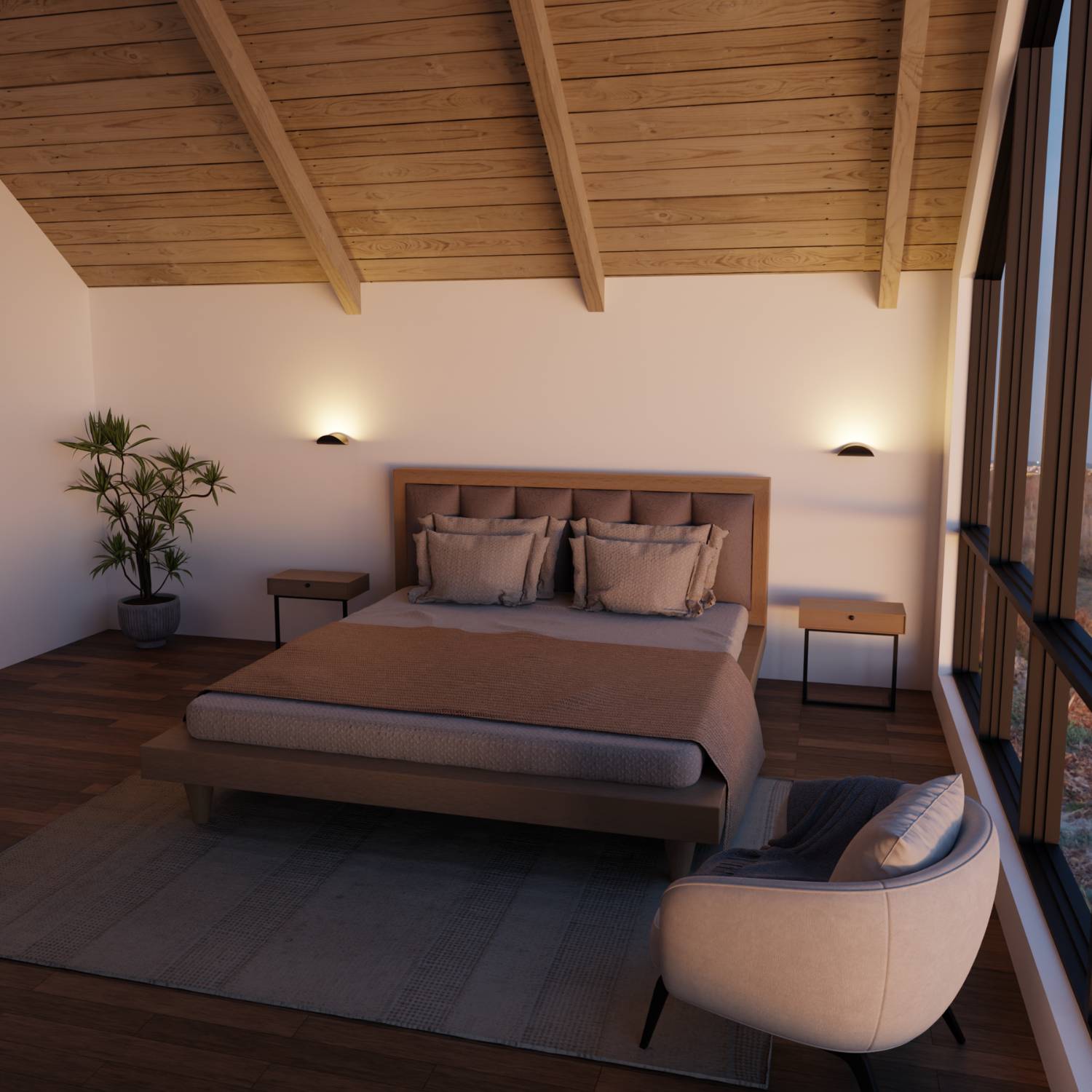 Applique murale LED minimaliste demi-ronde avec lumière indirecte chaude pour intérieur et extérieur abrité | Restfield