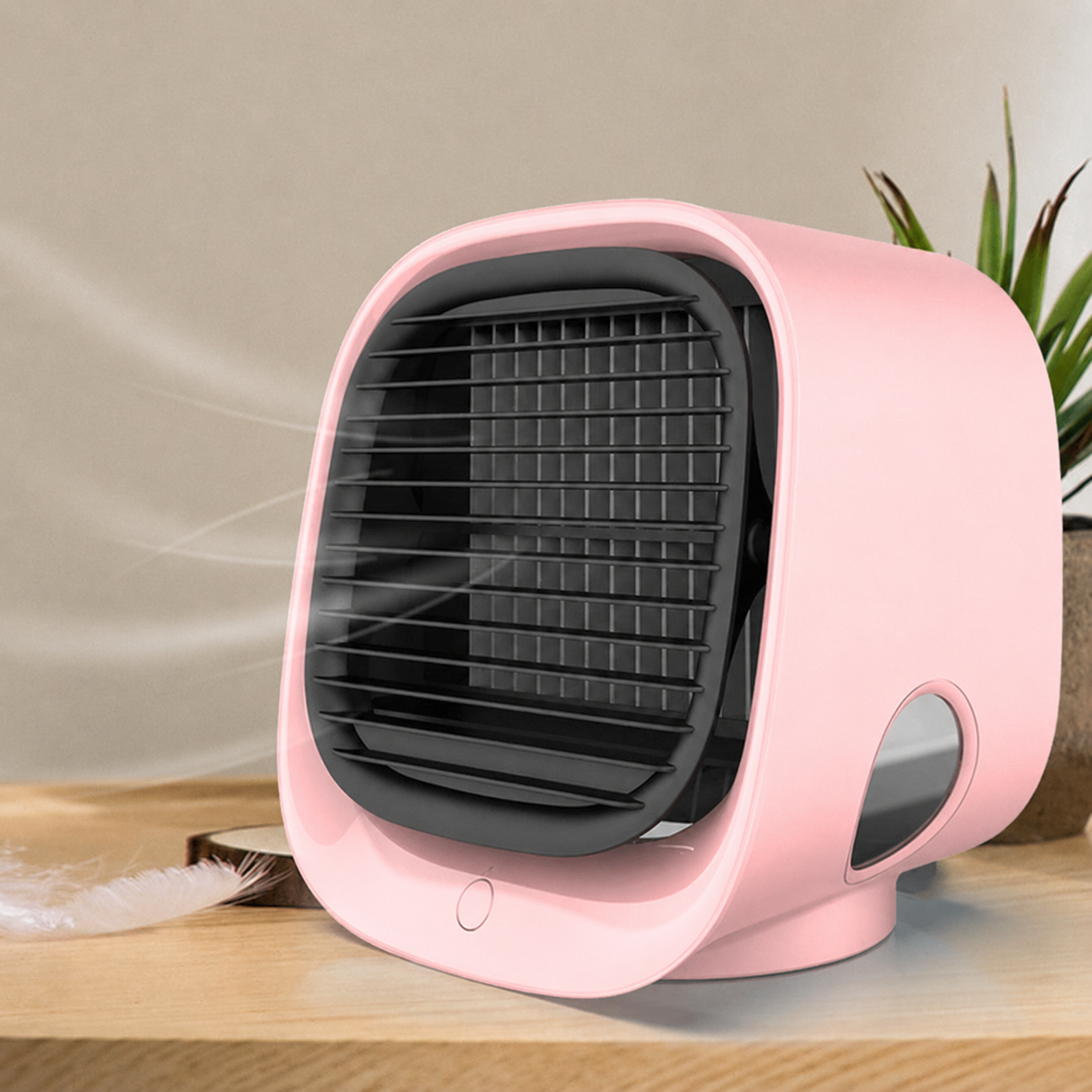 Compacte Luchtkoeler 2-in-1 | USB Airco met Luchtbevochtiger en LED-verlichting voor Slaapkamer Kantoor | Sansoti