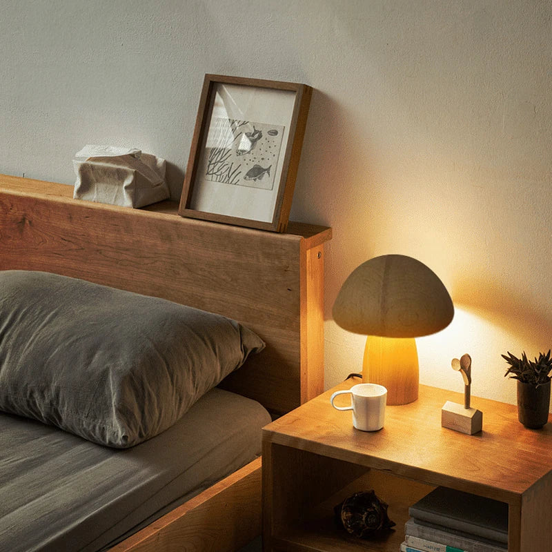Lampe de table champignon rechargeable avec variateur tactile et lumière LED chaude pour chambre, chambre d’enfant ou salon | Sansoti