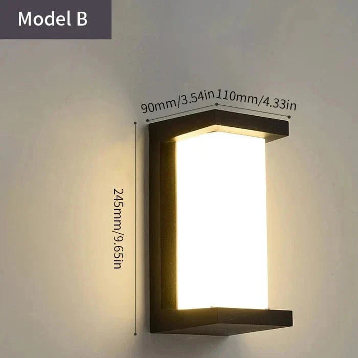 Buitenlamp LED Wandverlichting Bewegingssensor Mat Zwart Modern Waterdicht voor Tuin Terras Voordeur | Sansoti