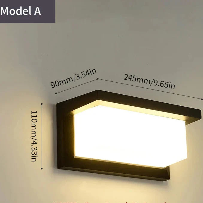 Buitenlamp LED Wandverlichting Bewegingssensor Mat Zwart Modern Waterdicht voor Tuin Terras Voordeur | Sansoti