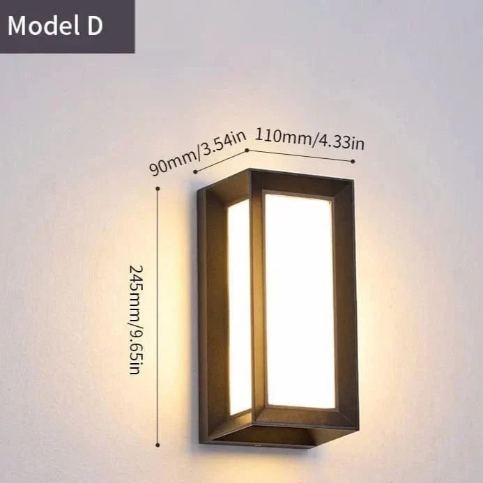 Buitenlamp LED Wandverlichting Bewegingssensor Mat Zwart Modern Waterdicht voor Tuin Terras Voordeur | Sansoti