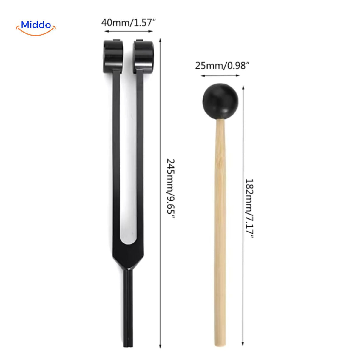 Stimmgabel 128 Hz für Klangtherapie, Meditation, Entspannung, Stressabbau und Klangheilung, Metall | Sansoti