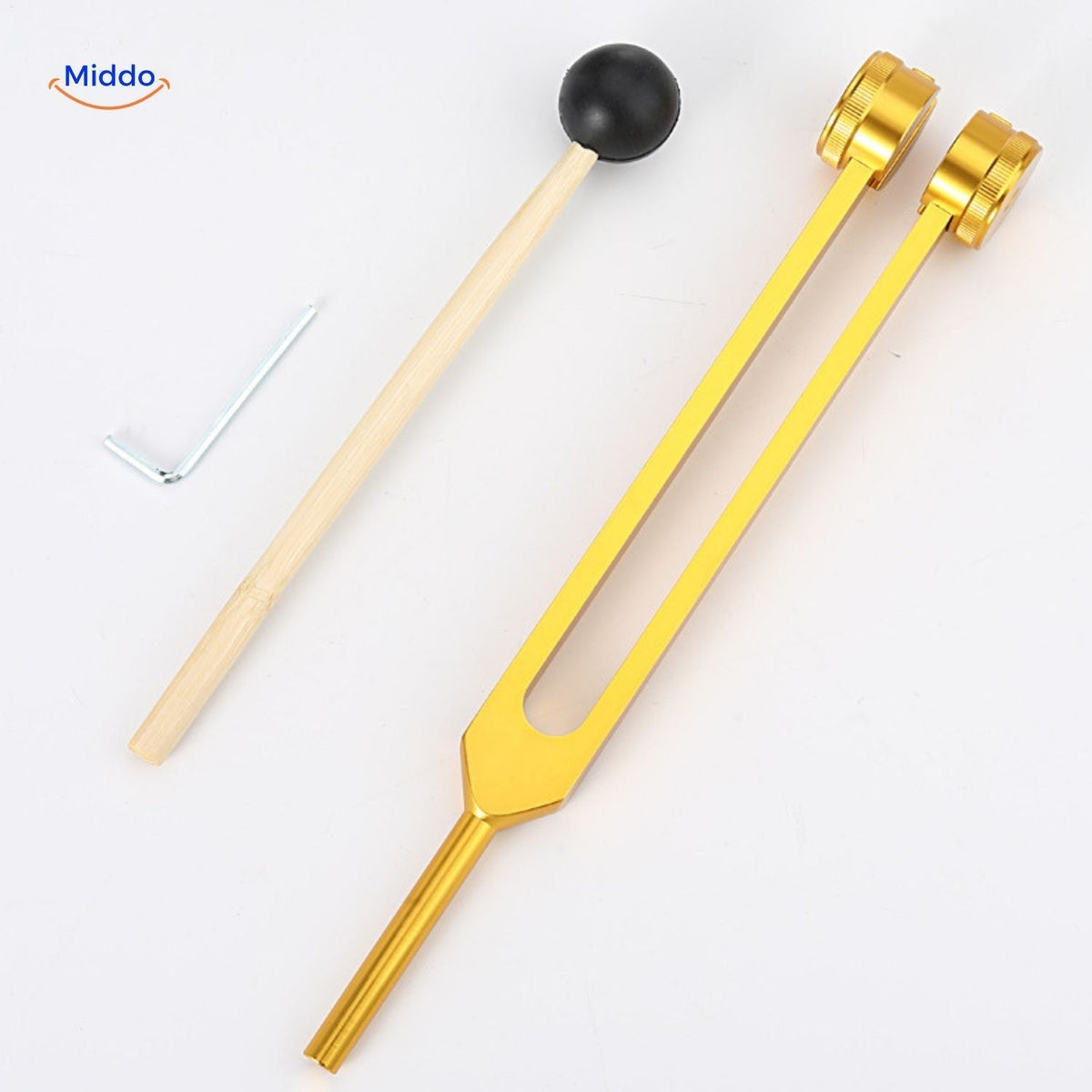 Stimmgabel 128 Hz für Klangtherapie, Meditation, Entspannung, Stressabbau und Klangheilung, Metall | Sansoti