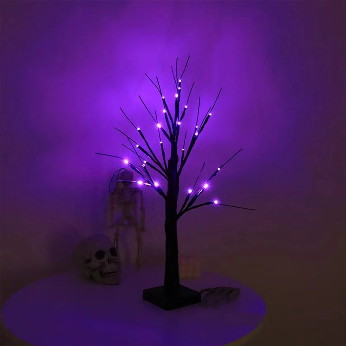 Lampka w kształcie gałązki brzozy z oświetleniem LED 61 cm na baterie AA Nastrojowe oświetlenie Dekoracyjne oświetlenie gałązkowe Halloween | Sansoti