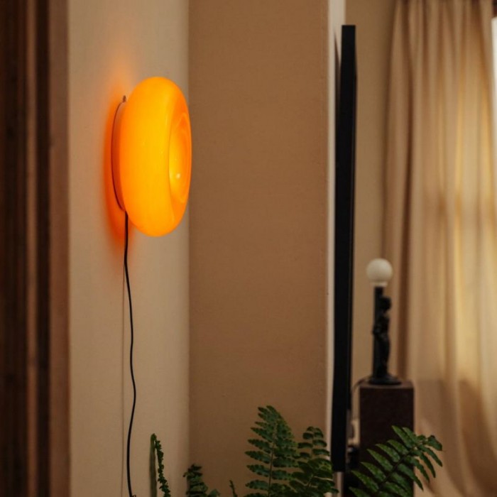 Bauhaus Wall Lamp & Table Lamp – Minimalist White Glass with Metal Living Room Ambient Light | Sansoti