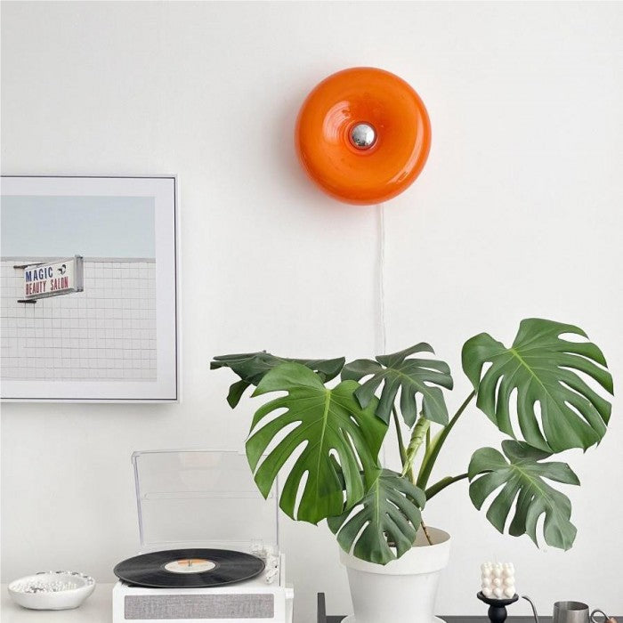 Bauhaus Wall Lamp & Table Lamp – Minimalist White Glass with Metal Living Room Ambient Light | Sansoti