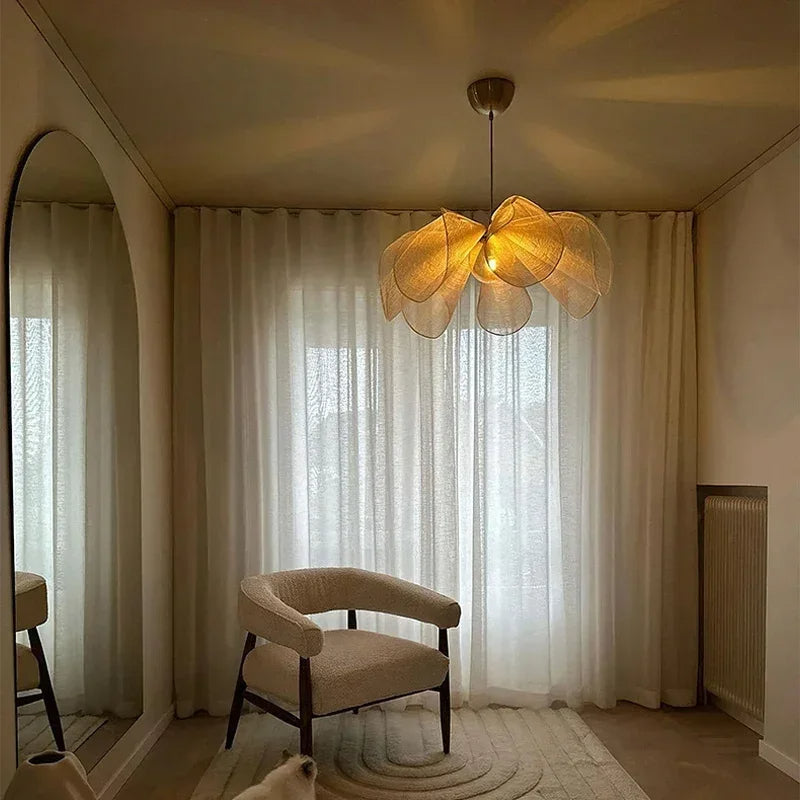Suspension en tissu vintage, E27, lumière blanc chaud, salon, salle à manger, chambre, lampe suspendue rétro au design nostalgique | Sansoti