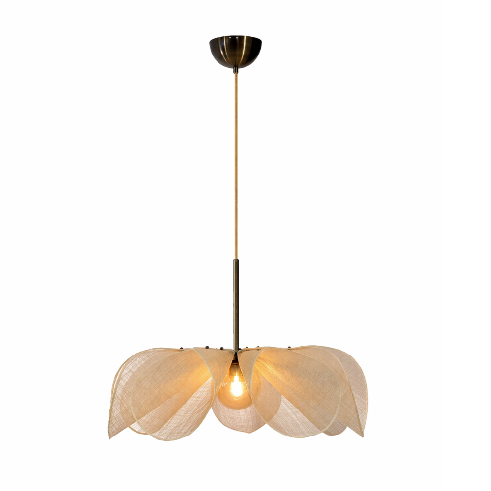 Suspension en tissu vintage, E27, lumière blanc chaud, salon, salle à manger, chambre, lampe suspendue rétro au design nostalgique | Sansoti