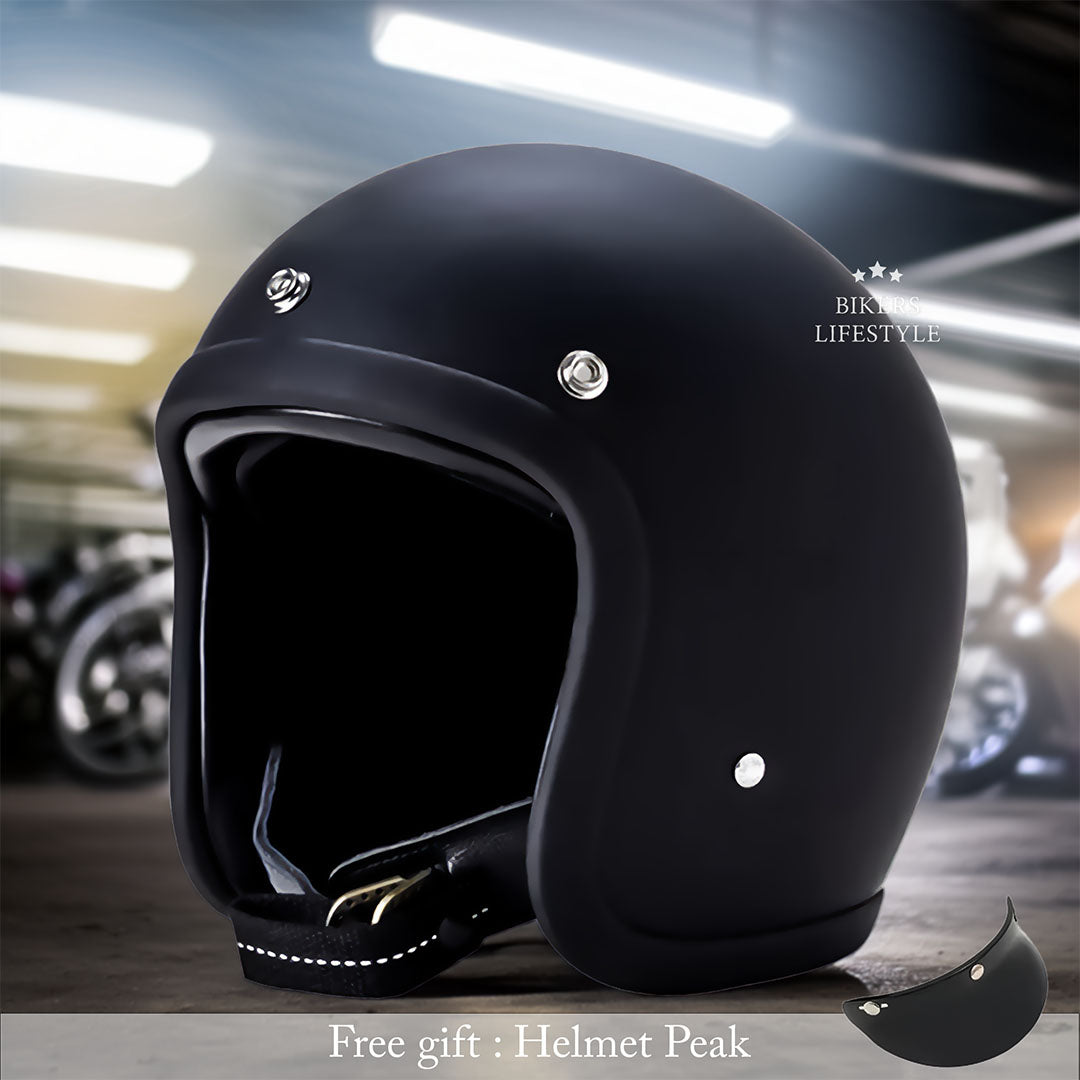 Vintage Low Profile Motorhelm DOT & ECE Gecertificeerd – Retro Fibreglass Helm met Lichtgewicht Design & Dubbele D-Sluiting | Sansoti