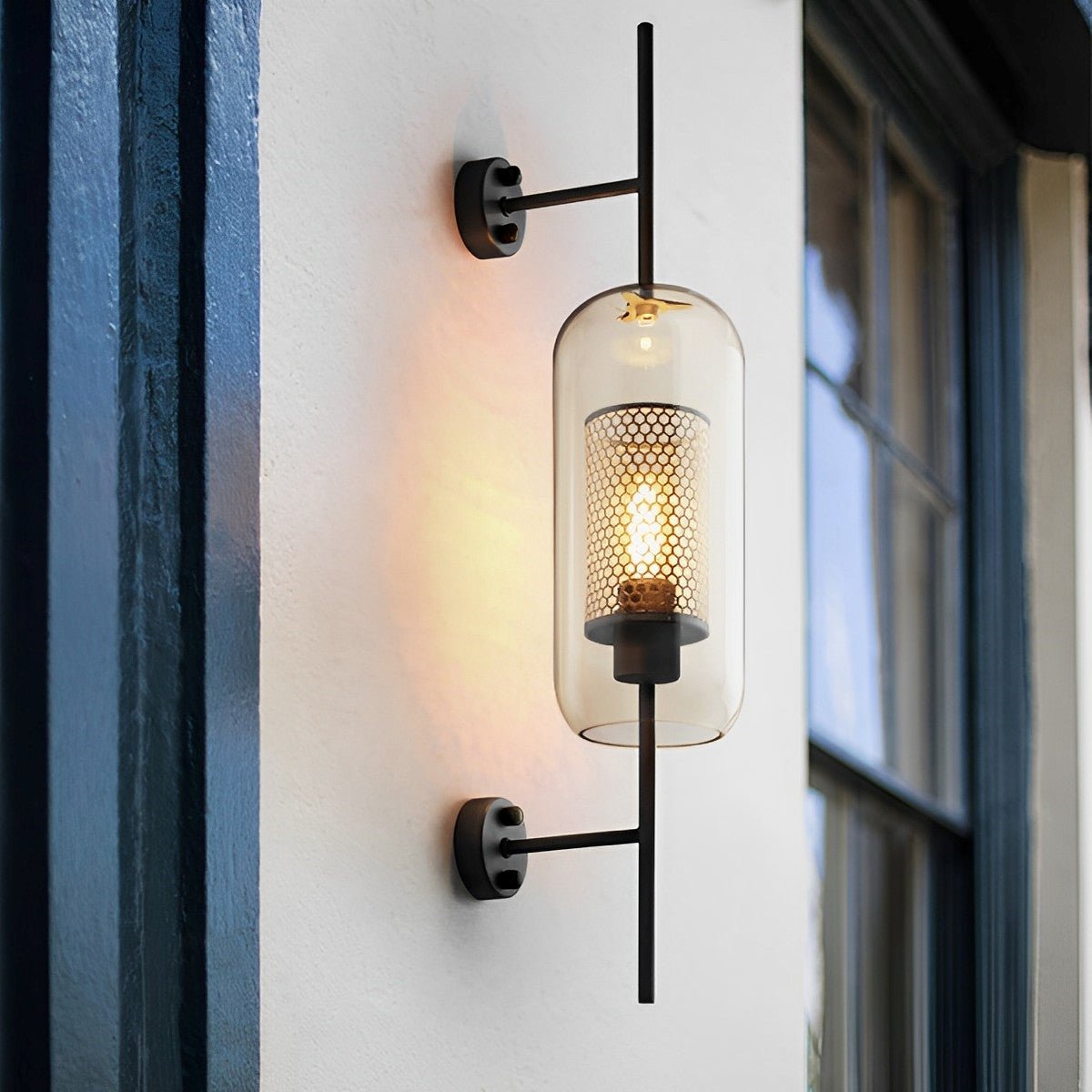 Wandlamp Glas Bol IJzer Brons Slaapkamer Woonkamer E27 Vintage Industrieel Nachtkastlamp Hal | Sansoti