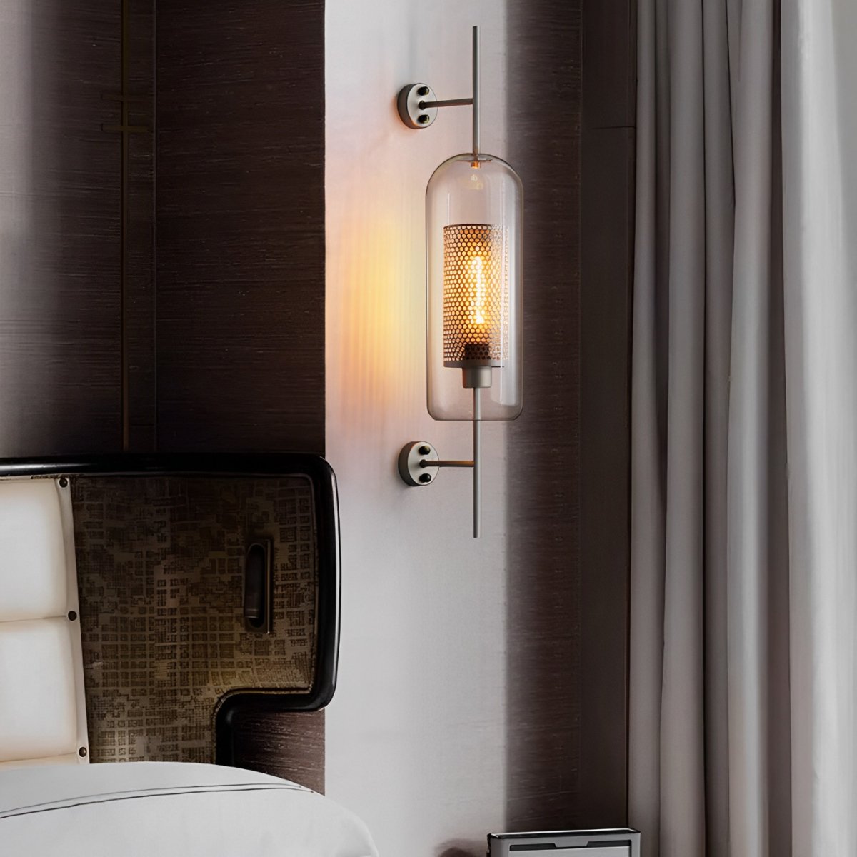 Wandlamp Glas Bol IJzer Brons Slaapkamer Woonkamer E27 Vintage Industrieel Nachtkastlamp Hal | Sansoti