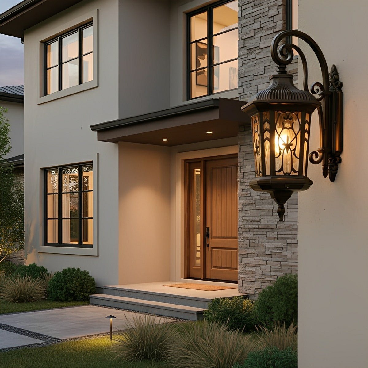 Außenlampe Vintage Laterne Aluminium Bronze IP56 E27 Veranda Fassade Klassische Wandleuchte Garten | Restfield