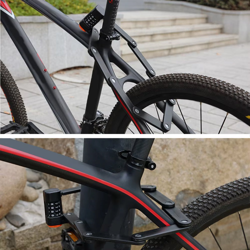 Folding Bike Lock with Steel Links Combination Lock for Two Bicycles Compact Secure Anti-Theft Protection | Sansoti