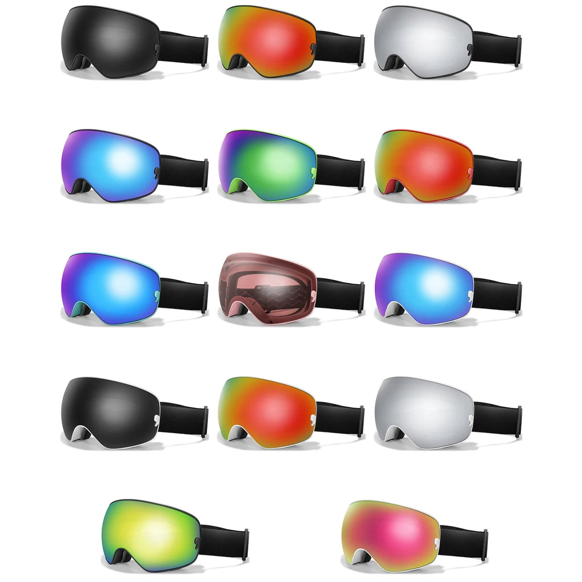 Skibrille mit Antibeschlag-Doppellinse, UV400-Schutz und Over-the-Glasses-Design für Wintersport und Snowboarden | Sansoti