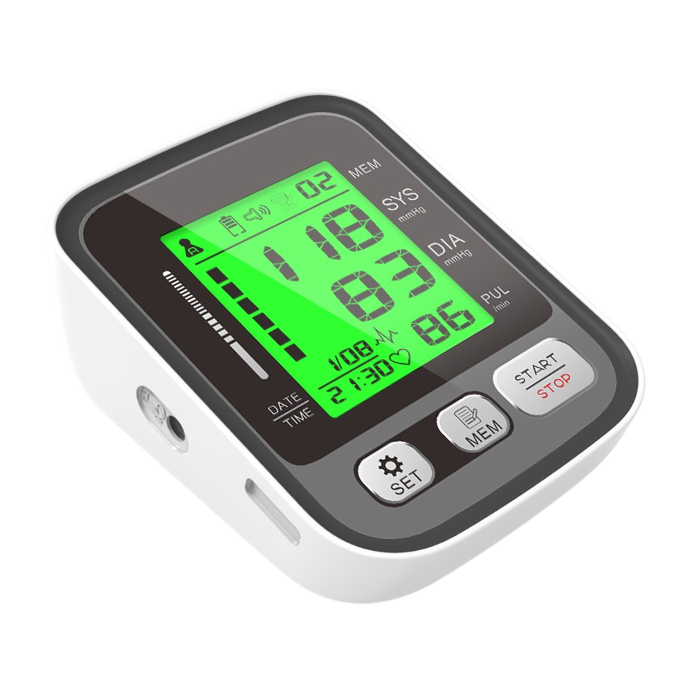 Digital Upper-Arm Blood Pressure Monitor with Memory for 2 Users 99 Readings Color Screen WHO Indicator | Sansoti