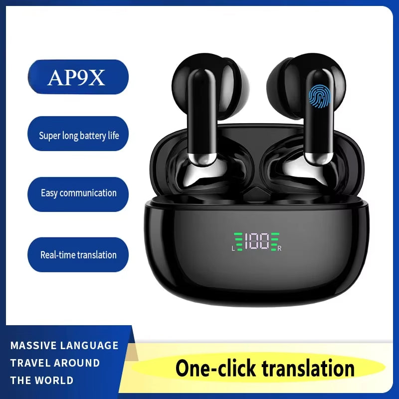 Écouteurs de traduction sans fil avec traduction en temps réel dans 144 langues, Bluetooth, pour communiquer en voyage et au travail | Sansoti