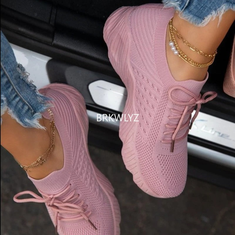 Dames Sneakers Nylon Katoen Luchtig Voetbed Enkels Steun Casual Sport Werk Vrije Tijd Stoer Elegant Comfort | Sansoti