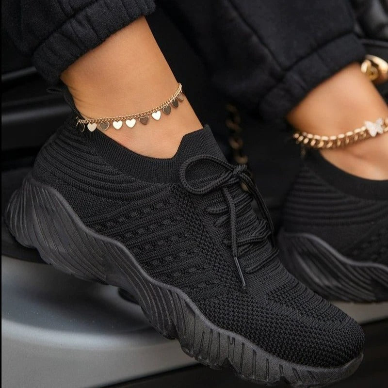 Dames Sneakers Nylon Katoen Luchtig Voetbed Enkels Steun Casual Sport Werk Vrije Tijd Stoer Elegant Comfort | Sansoti