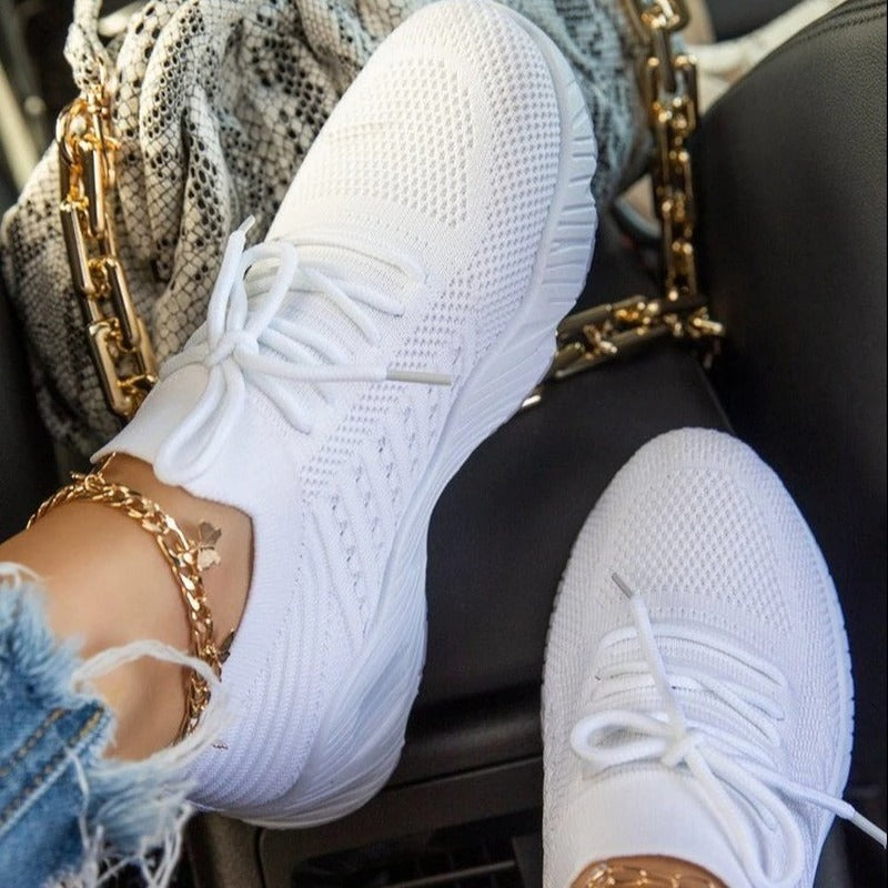 Dames Sneakers Nylon Katoen Luchtig Voetbed Enkels Steun Casual Sport Werk Vrije Tijd Stoer Elegant Comfort | Sansoti