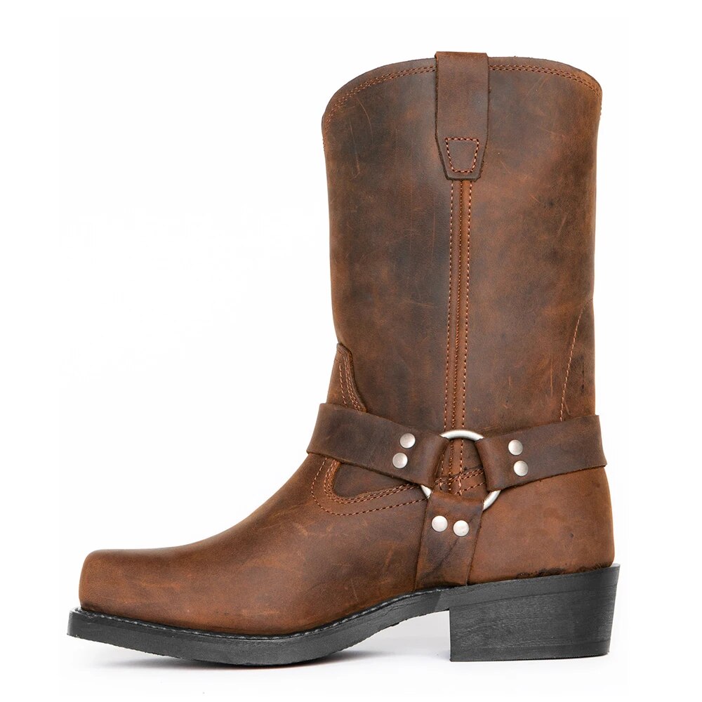 Leather Men's Boots Western Style Waterproof Comfortable Brown Black Autumn Winter Rugged Tough Outdoor | Sansoti
