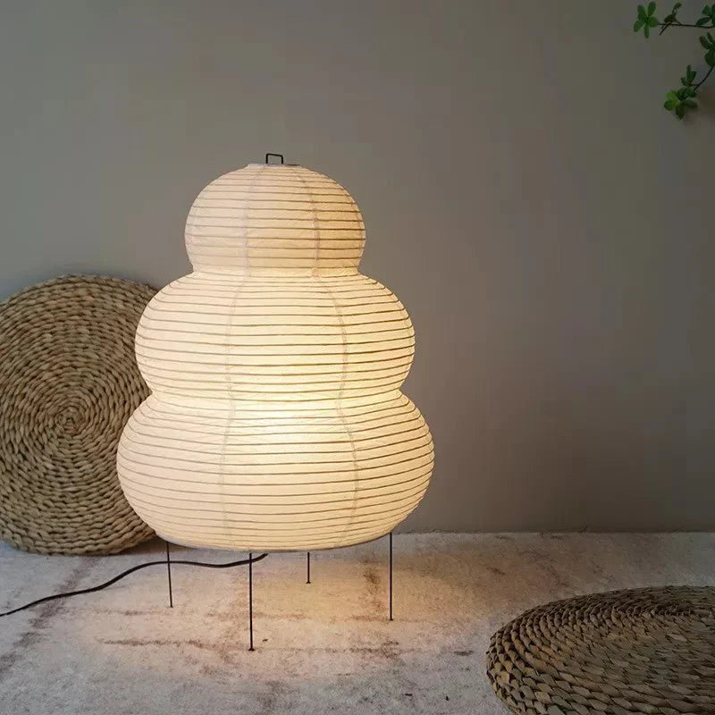 Wabi Sabi Vloerlamp van Rispapier – Kunstnerische Design Lamp met Verstelbaar Statief | Sansoti