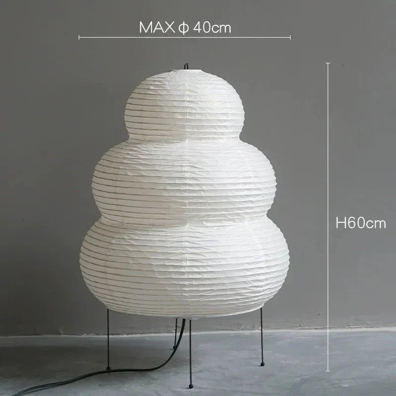Wabi Sabi Vloerlamp van Rispapier – Kunstnerische Design Lamp met Verstelbaar Statief | Sansoti