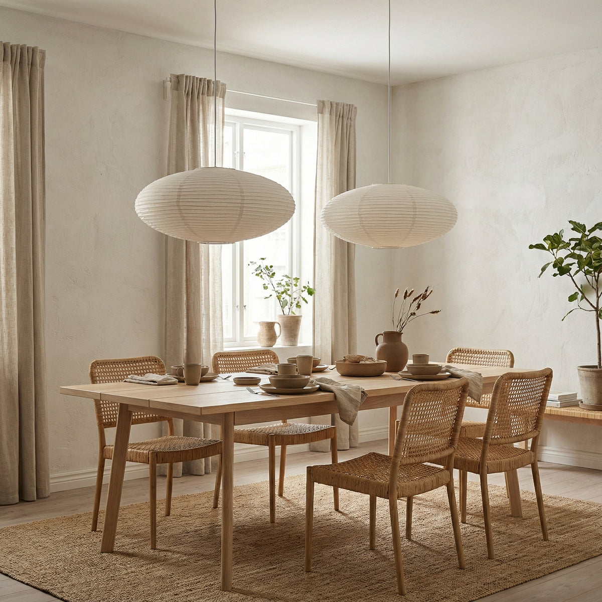 Pendelleuchte aus Papier Handgefertigt E27 Verstellbar Esszimmer Wohnzimmer Skandinavisches Design Warme Stimmungsbeleuchtung | Sansoti