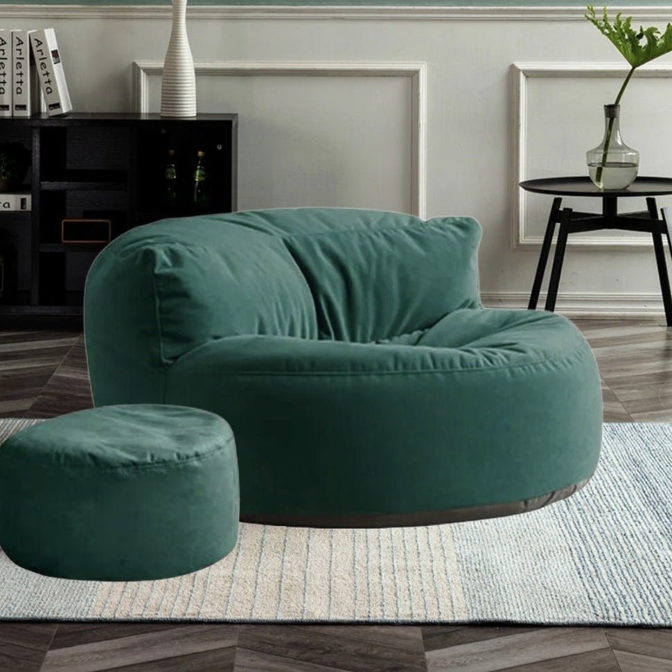 Ronde Fluwelen Zitzak Velvet Loveseat Groot Premium EPS Woonkamer Slaapkamer | Sansoti