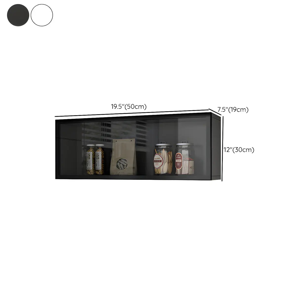 Wandschrank Glastür Holz Weiß Grau 5 Größen LED Küche Wohnzimmer Vitrine | Restfield