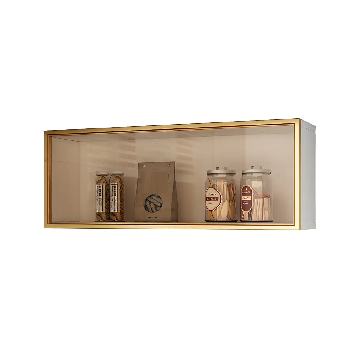 Wandschrank Glastür Holz Weiß Grau 5 Größen LED Küche Wohnzimmer Vitrine | Restfield