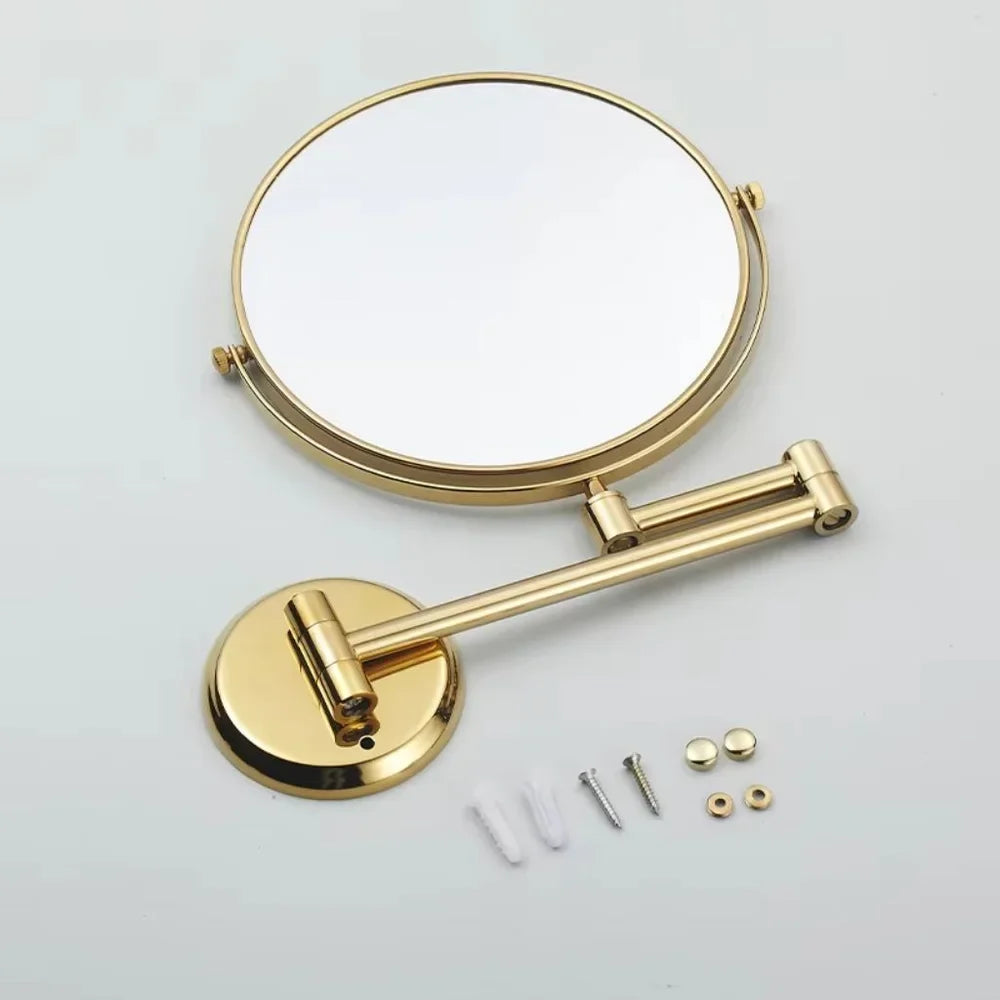 Miroir grossissant de maquillage mural, double face, extensible, rond de 20 cm, flexible, pour salle de bains | Sansoti