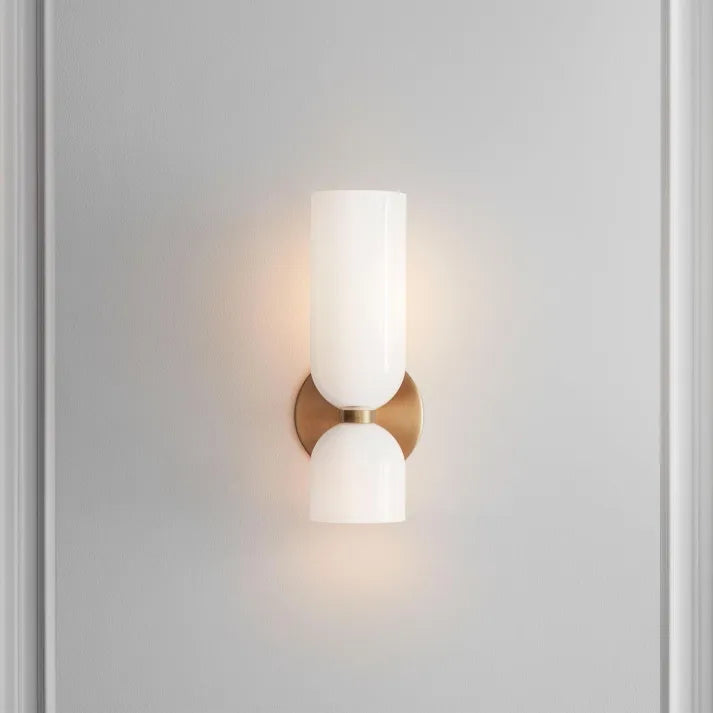 Wandleuchte Doppelglas Eisen Moderne Wandbeleuchtung Flur Schlafzimmer Wohnzimmer E12 | Restfield
