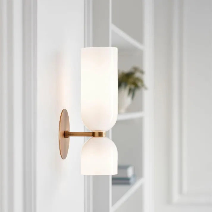 Wandleuchte Doppelglas Eisen Moderne Wandbeleuchtung Flur Schlafzimmer Wohnzimmer E12 | Restfield