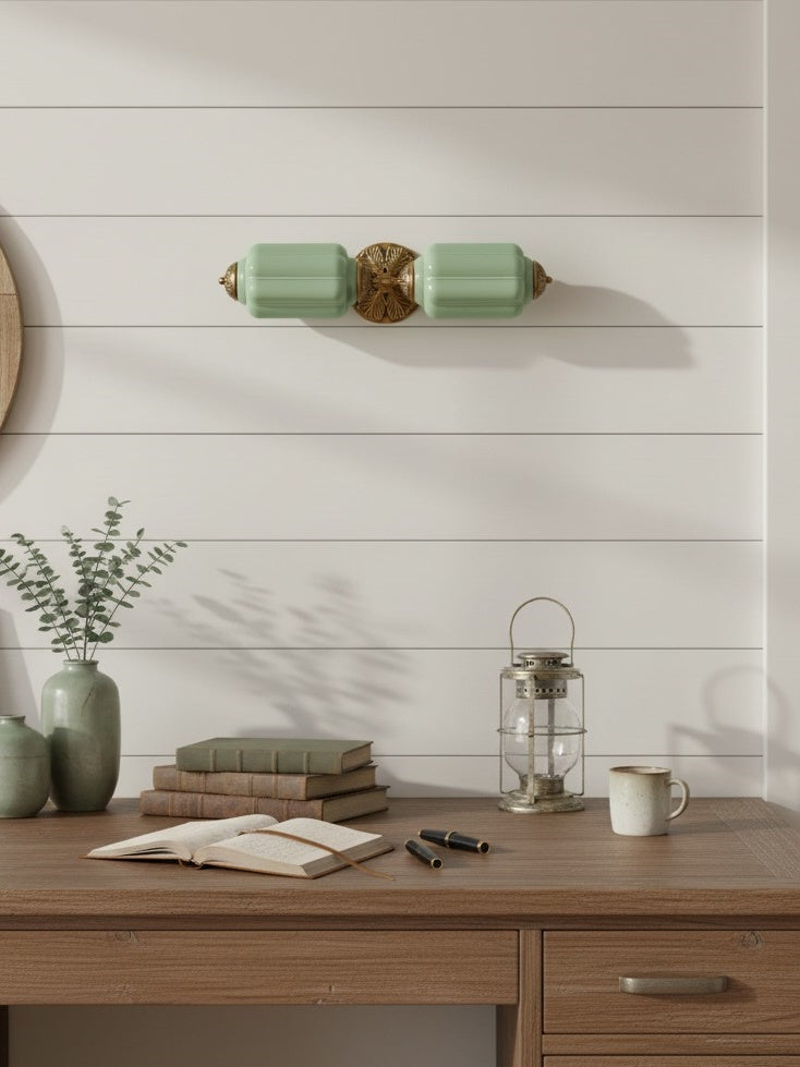 Vintage Glazen Wandlamp Horizontaal Model Eloise Lichtbron voor Woonkamer en Gang | Sansoti
