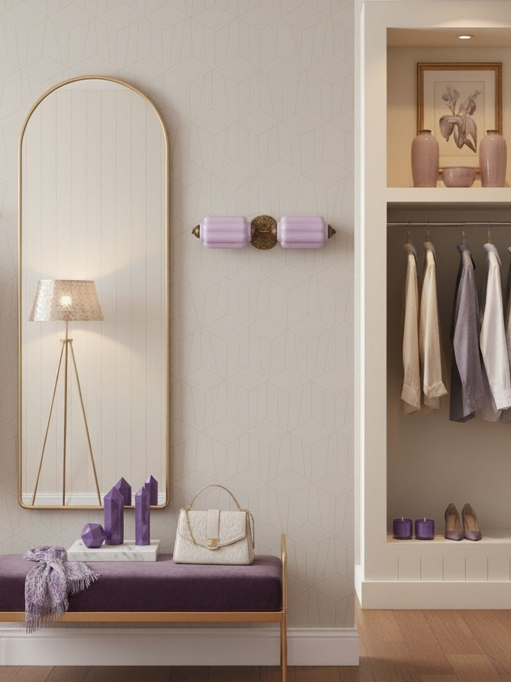 Vintage Glazen Wandlamp Horizontaal Model Eloise Lichtbron voor Woonkamer en Gang | Sansoti