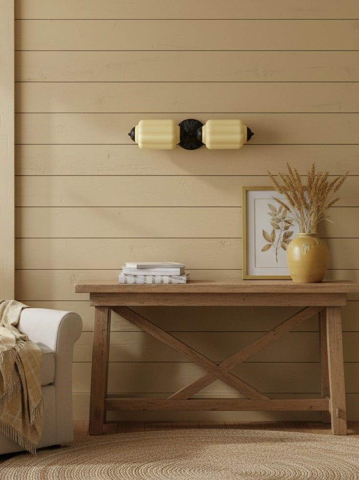 Vintage Glazen Wandlamp Horizontaal Model Eloise Lichtbron voor Woonkamer en Gang | Sansoti